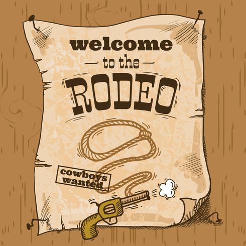 Poster retro de rodeio vetor