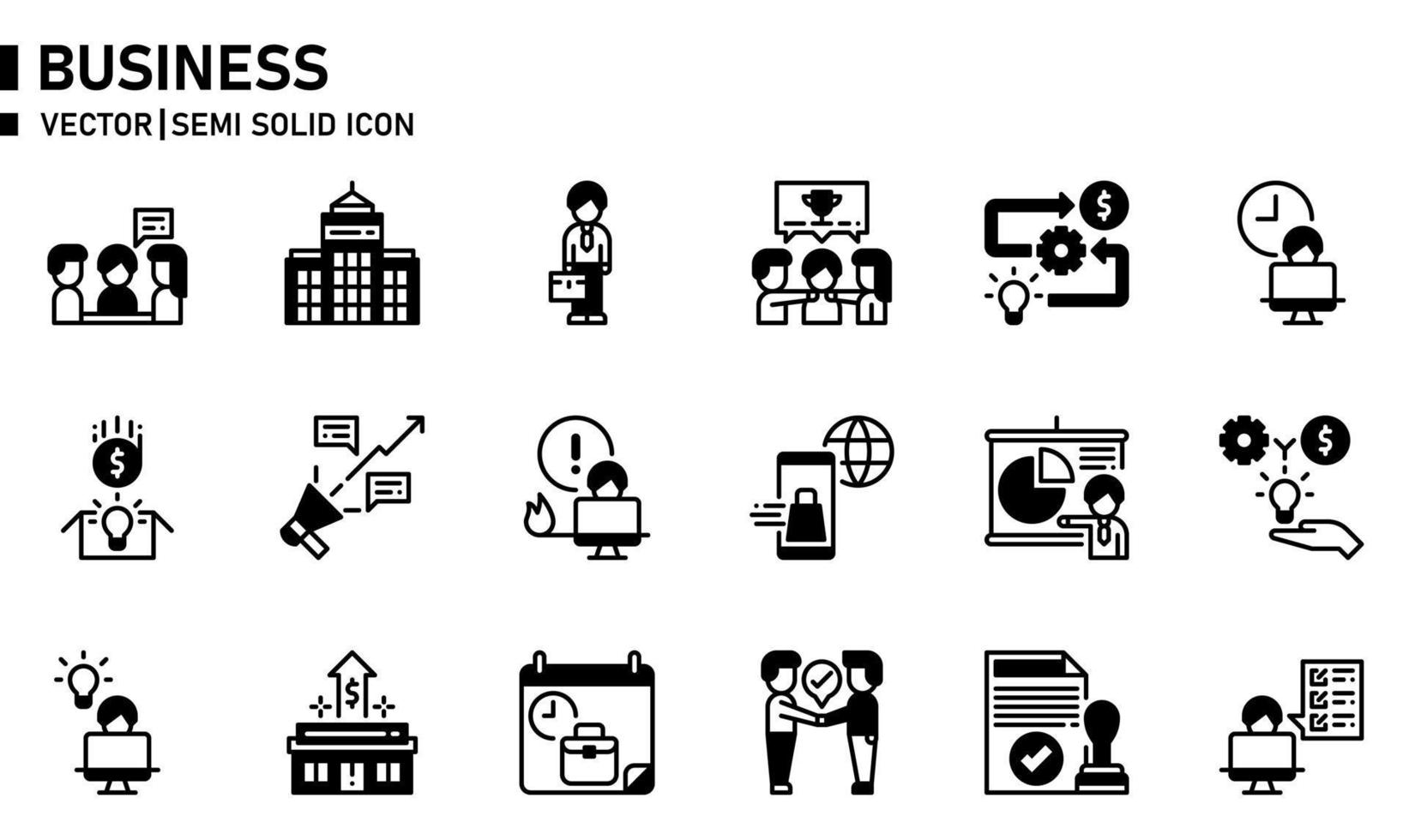 ícone semi-sólido de negócios vetor