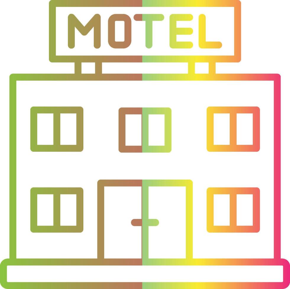 motel linha gradiente vencimento cor ícone Projeto vetor