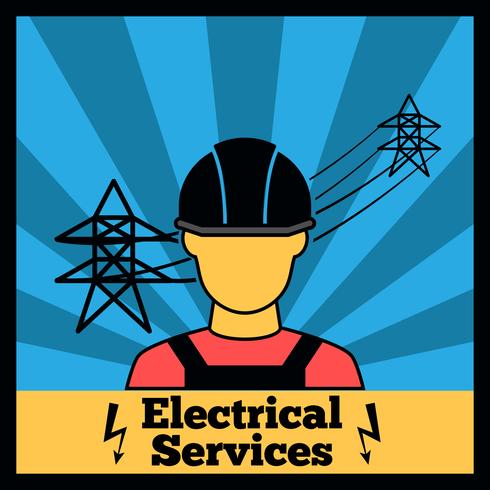 Cartaz de ícone de eletricidade vetor