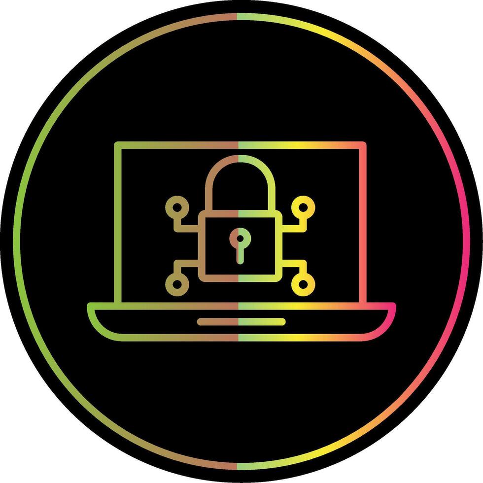cyber segurança linha gradiente vencimento cor ícone Projeto vetor