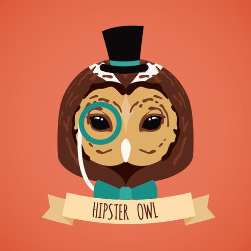 Retrato animal hipster vetor