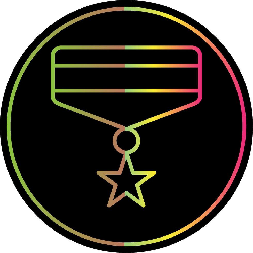 medalha linha gradiente vencimento cor ícone Projeto vetor