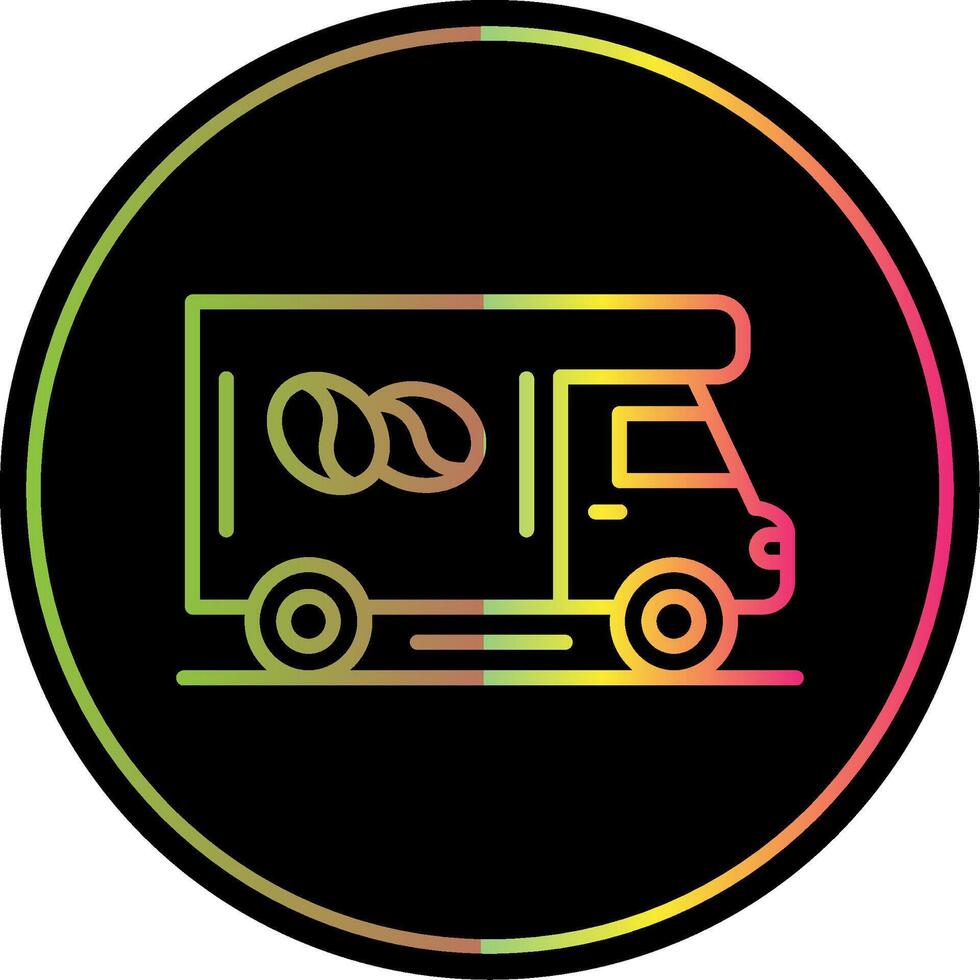 café caminhão linha gradiente vencimento cor ícone Projeto vetor
