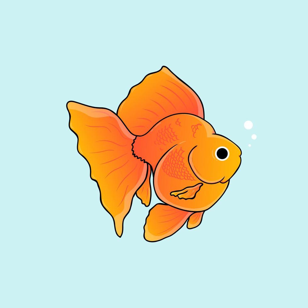peixinho dourado desenhado à mão vetor