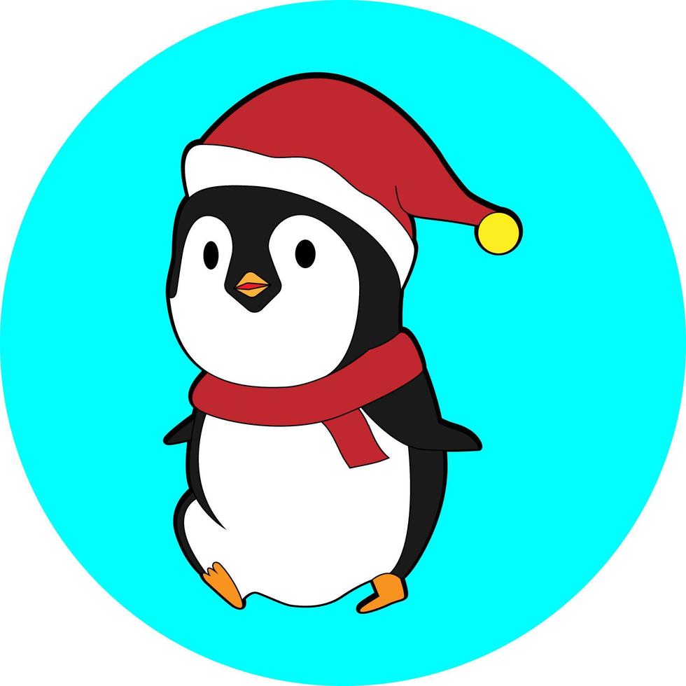 ícone de pinguim comemorando o dia de natal vetor