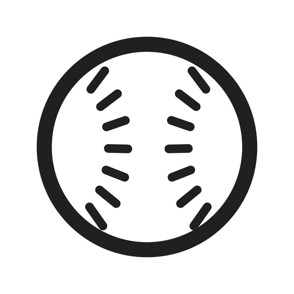 linha de vetor de ícone de bola de beisebol para web, apresentação, logotipo, símbolo do ícone.