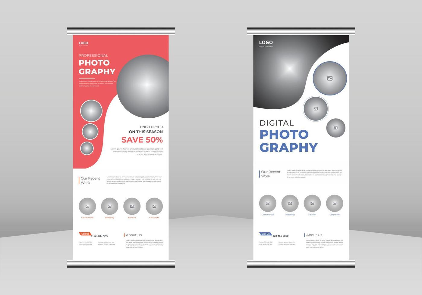 fotografia roll up banner design, serviços de fotografia roll up banner, fotografia digital banner design, fotógrafo profissional service dl flyer, negócios de tendência roll up banner design vetor