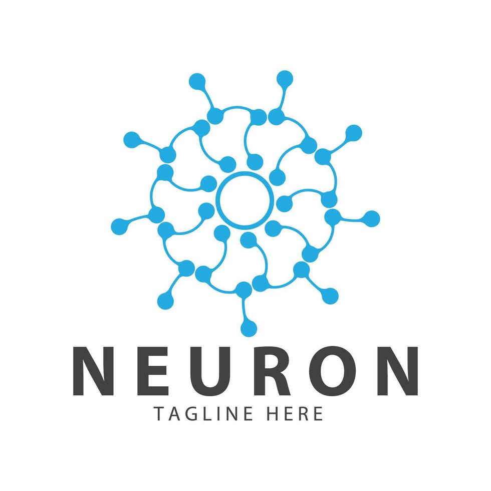 neurônio logotipo ou nervo célula logotipo projeto, molécula logotipo ilustração modelo ícone com conceito vetor