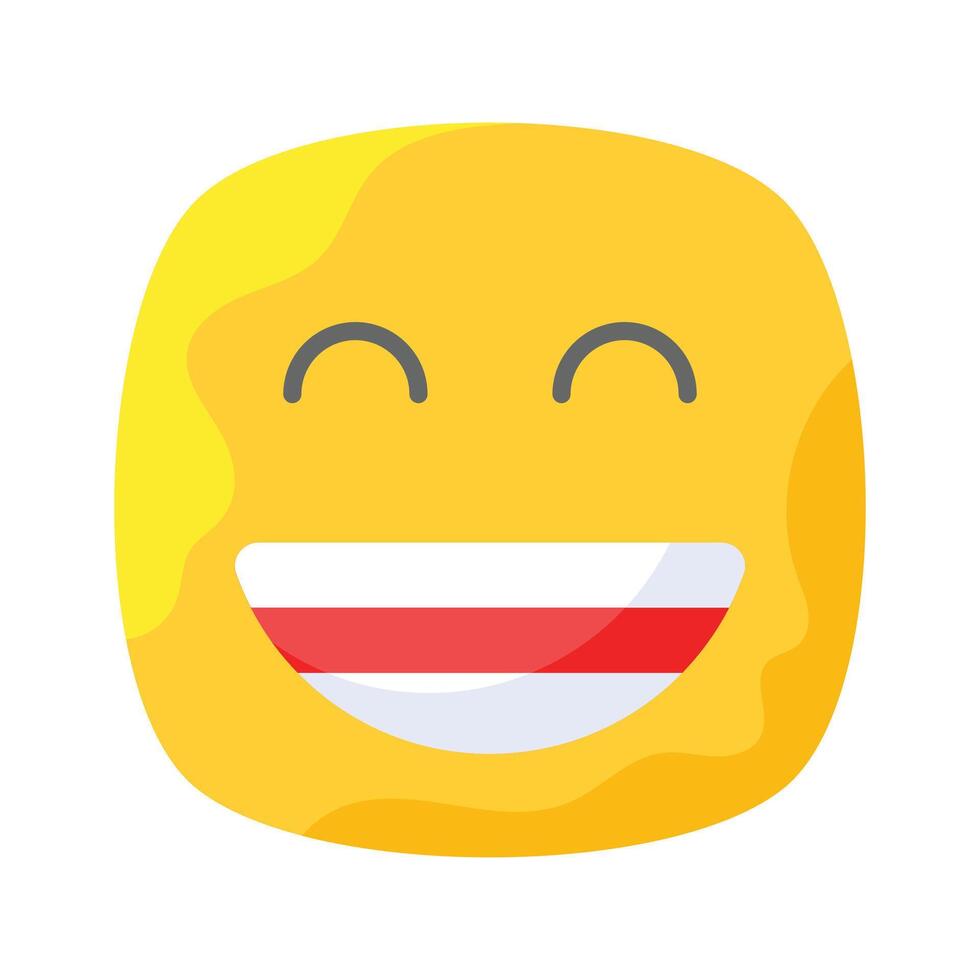 entusiasmado emoji ícone, feliz face Projeto vetor