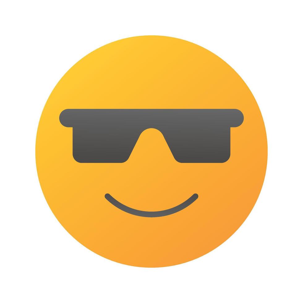 óculos em emoji face mostrando conceito ícone do legal emoji, orgulhoso emoji vetor