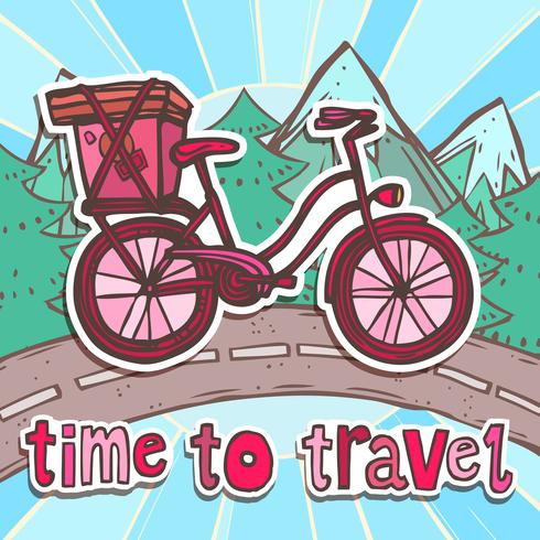 Poster de viagens com bicicleta vetor