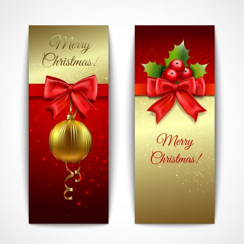 Banners de Natal verticais vetor