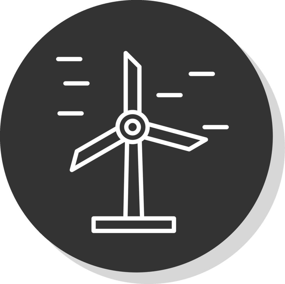 vento energia linha sombra círculo ícone Projeto vetor