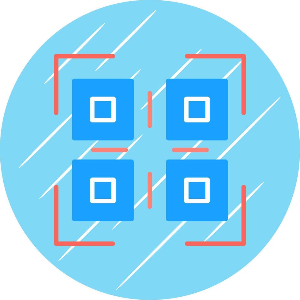 qr código plano círculo ícone Projeto vetor