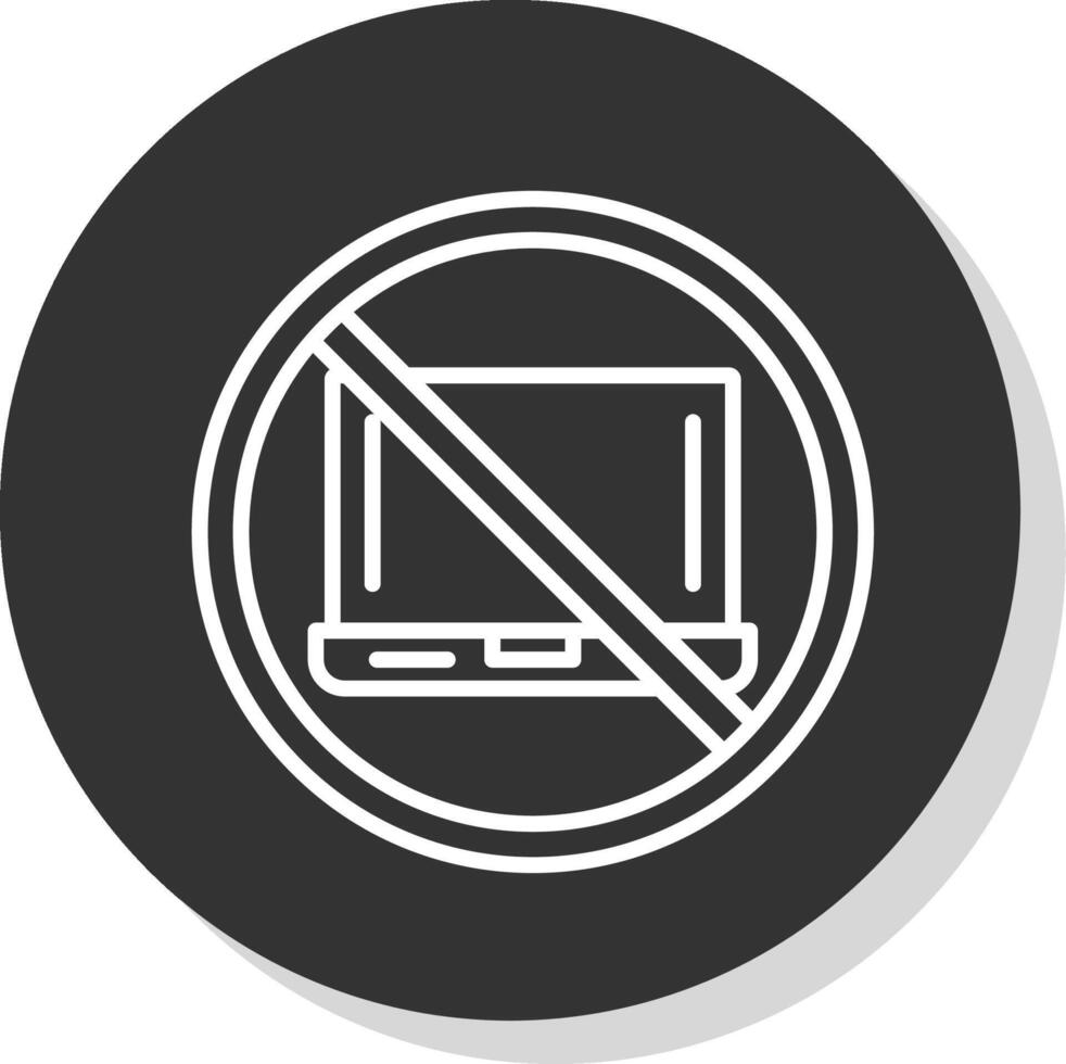 Proibido placa linha sombra círculo ícone Projeto vetor