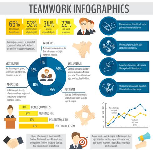 Infográfico de negócios de trabalho em equipe vetor