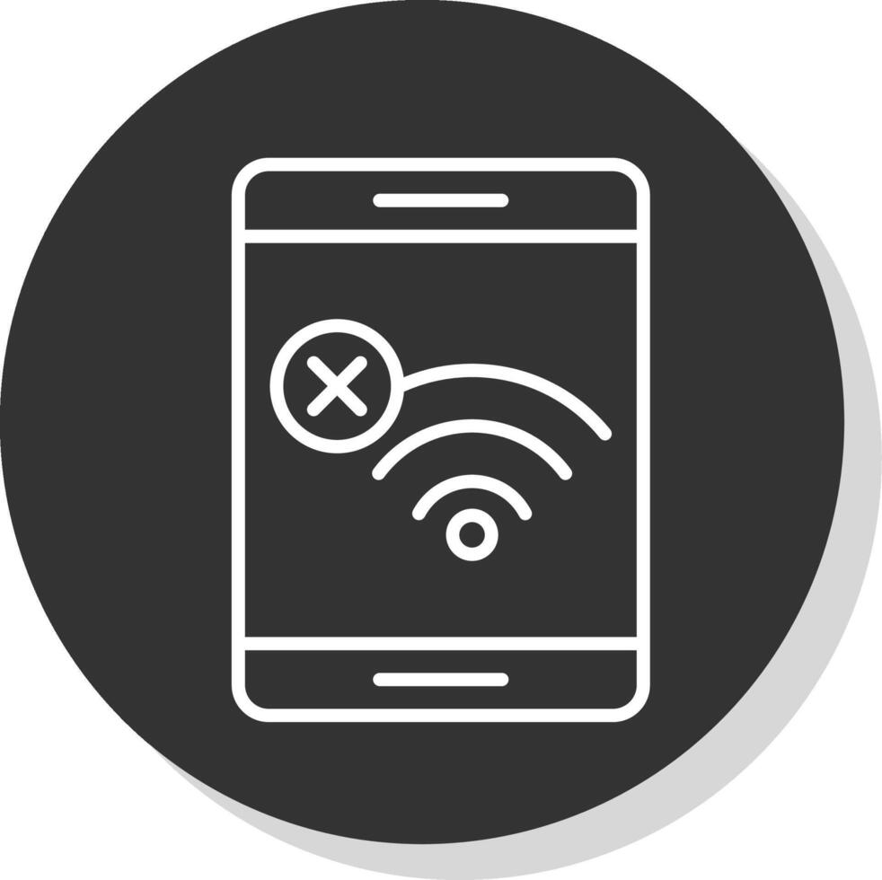 não Wi-fi linha sombra círculo ícone Projeto vetor