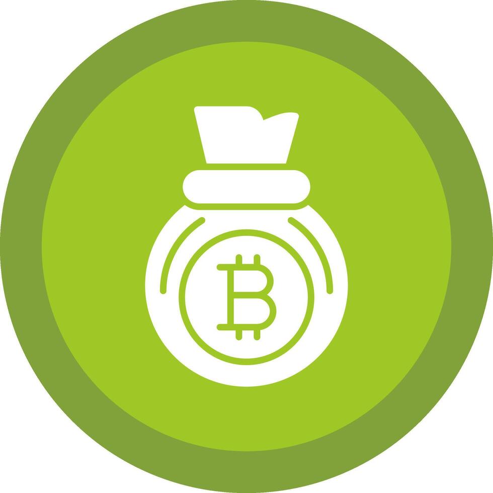 bitcoin saco glifo vencimento círculo ícone Projeto vetor