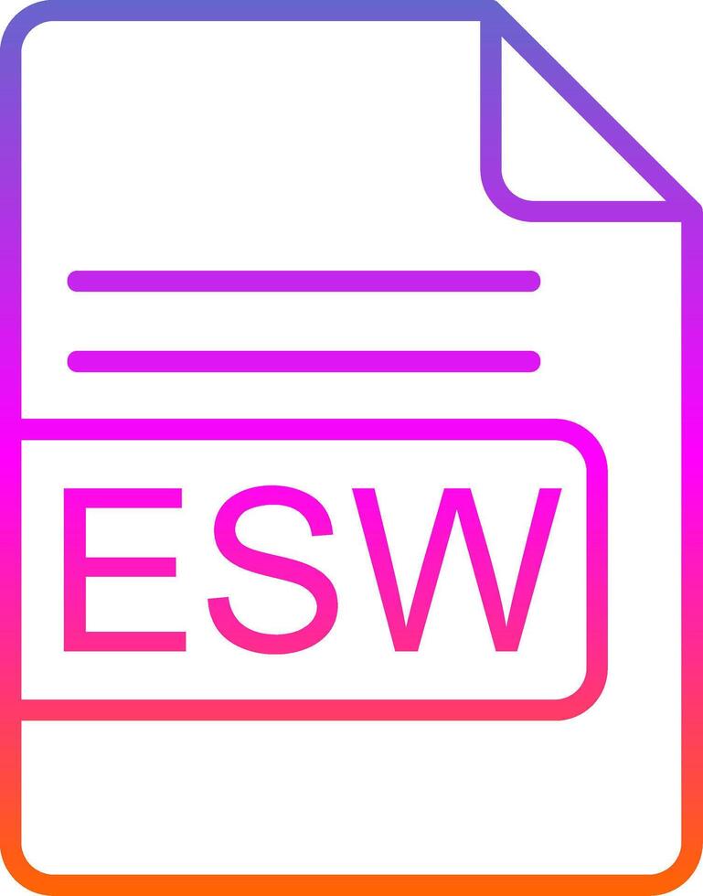 esw Arquivo formato linha gradiente ícone Projeto vetor