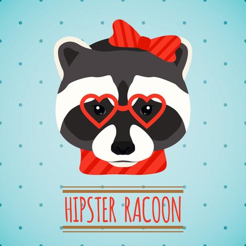 Retrato animal hipster vetor