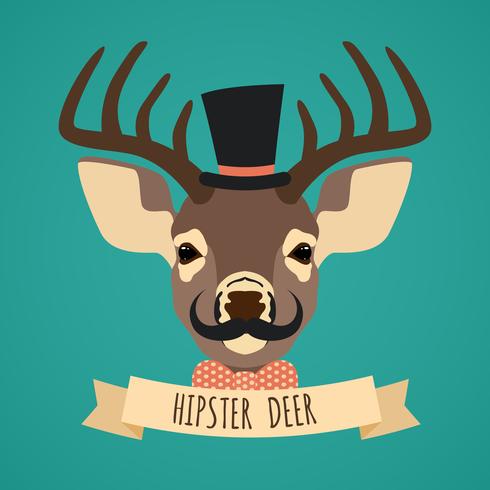 Retrato animal hipster vetor