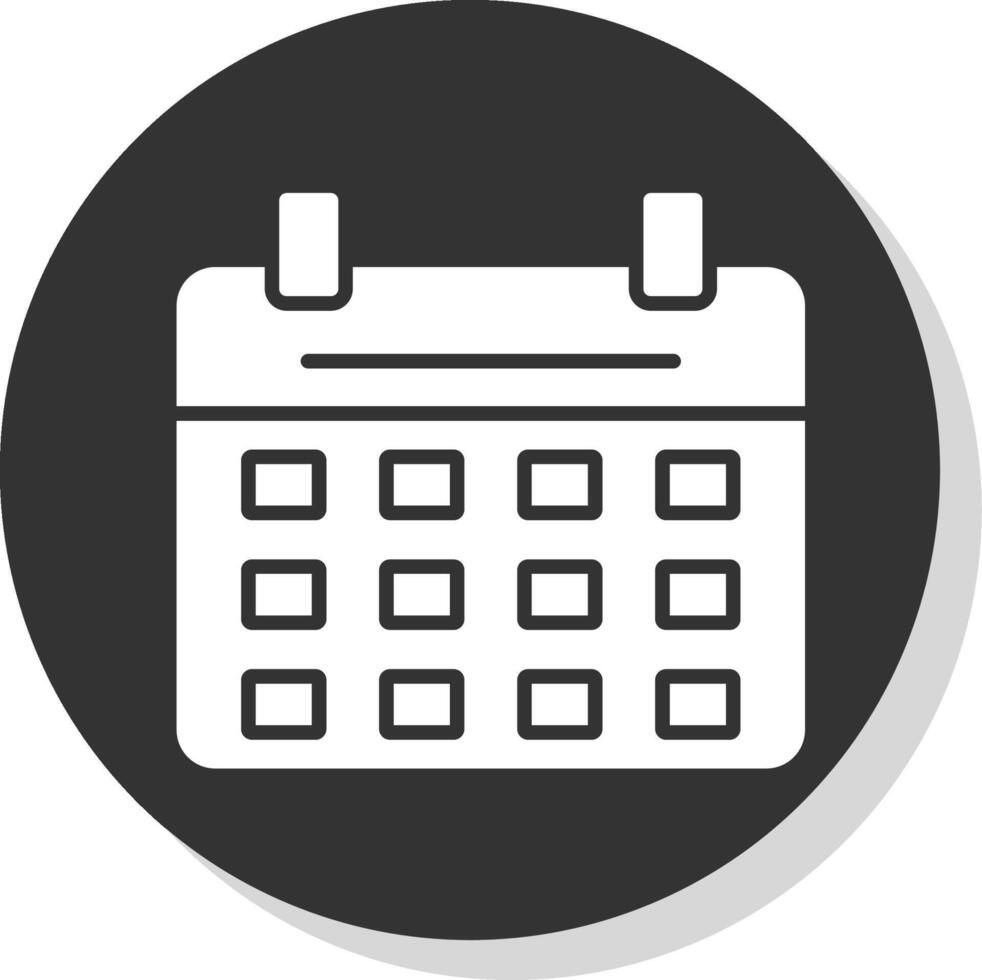 calendário glifo sombra círculo ícone Projeto vetor