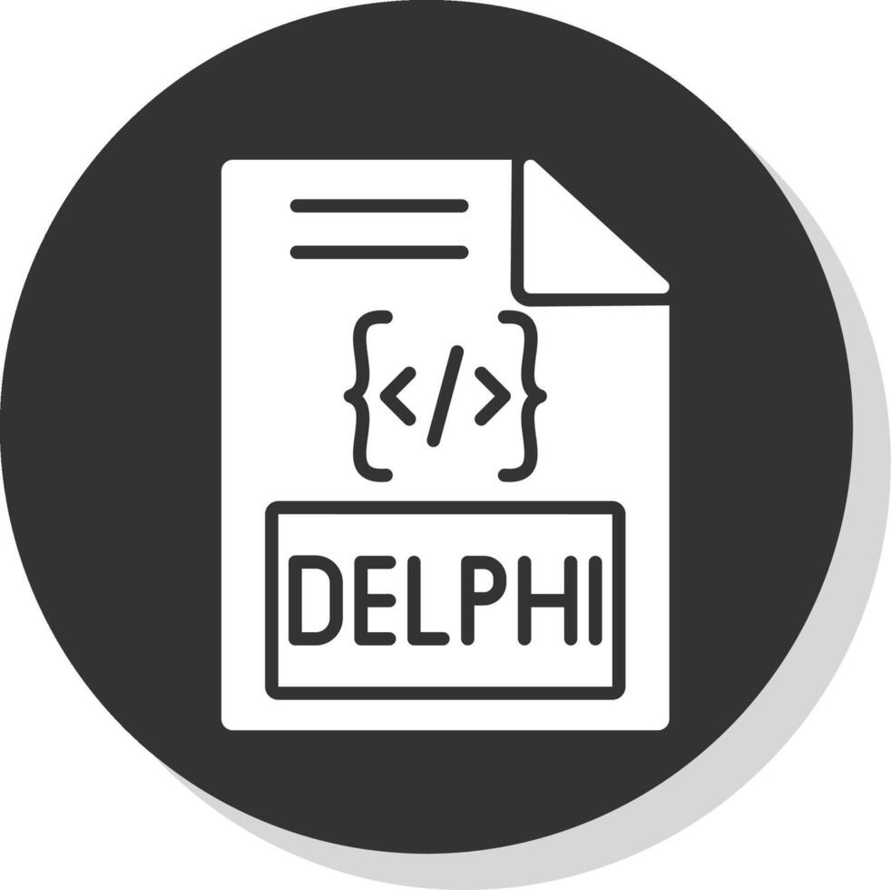 Delphi glifo sombra círculo ícone Projeto vetor