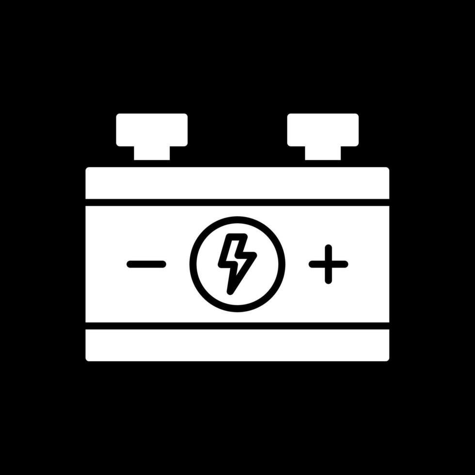 carro bateria glifo invertido ícone Projeto vetor
