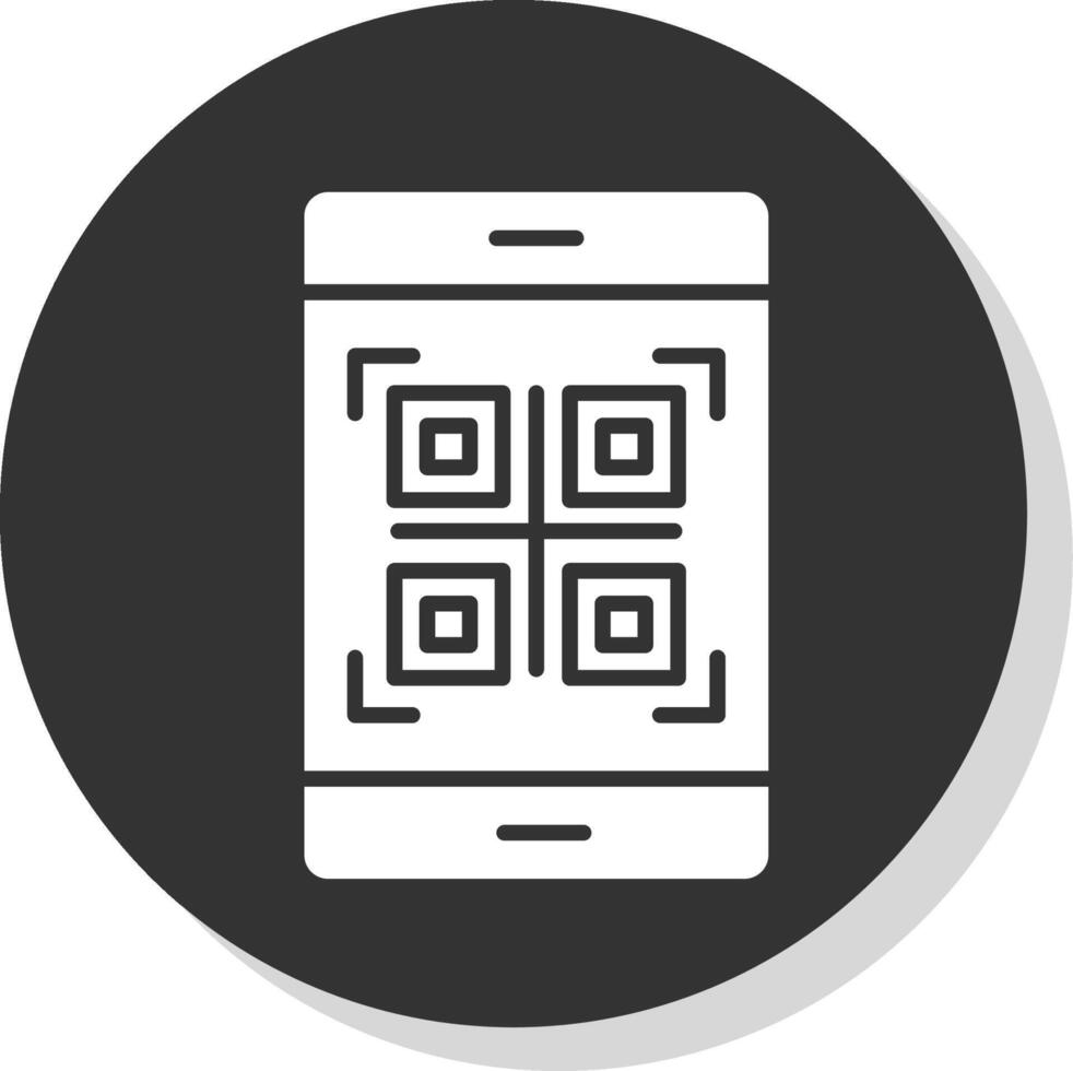 qr código glifo sombra círculo ícone Projeto vetor