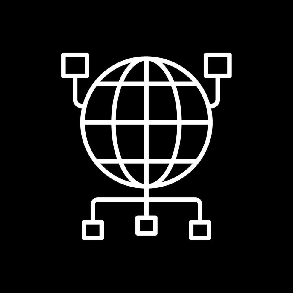 global organização linha invertido ícone Projeto vetor