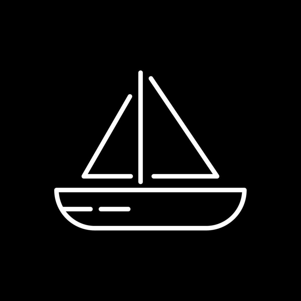Navegando barco linha invertido ícone Projeto vetor