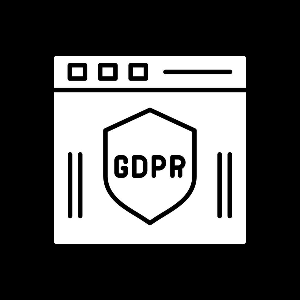 gdpr glifo invertido ícone Projeto vetor