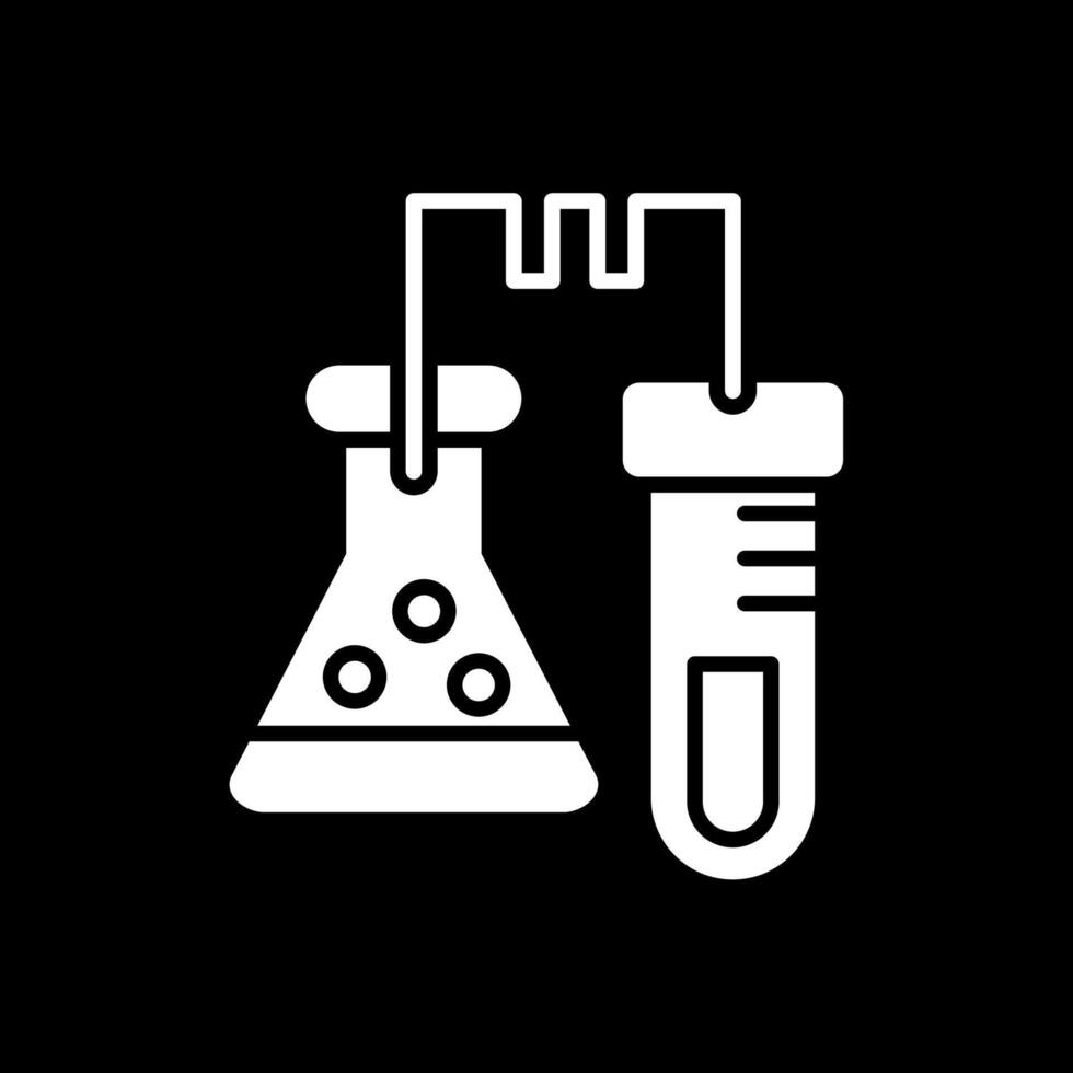 laboratório glifo invertido ícone Projeto vetor