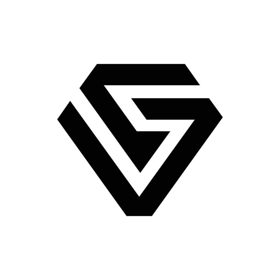carta cv ou vc diamante forma moderno abstrato monograma logotipo vetor