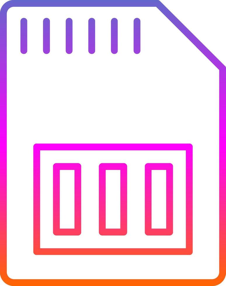 SD cartão linha gradiente ícone Projeto vetor