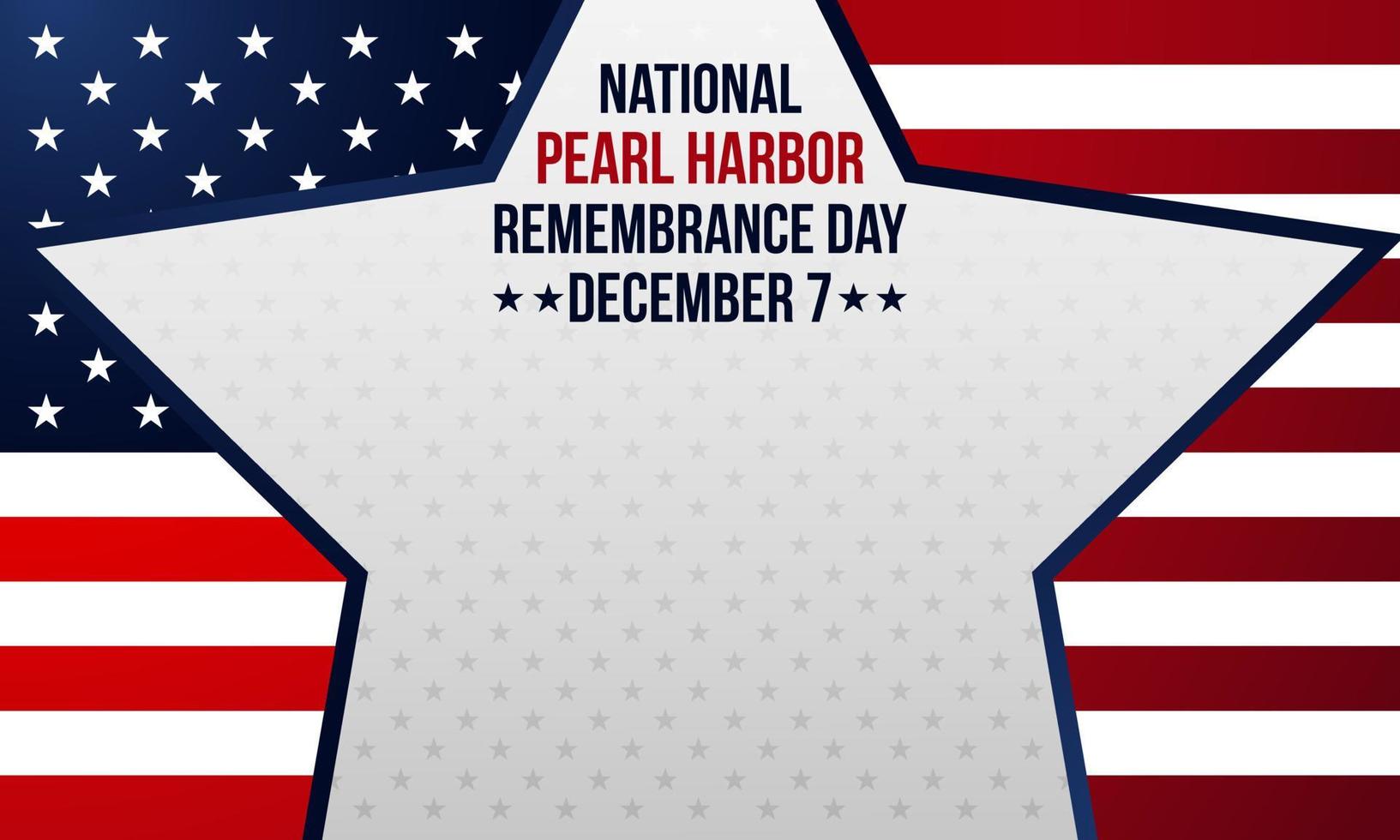 fundo do dia da lembrança de Pearl Harbor. 7 de dezembro. modelo de banner, cartão ou pôster. com estrela, ícone de âncora e bandeira nacional dos EUA. ilustração vetorial premium vetor