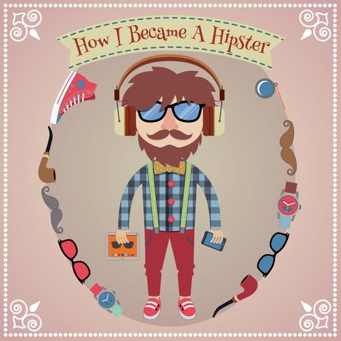 Cartaz de garoto hippie vetor