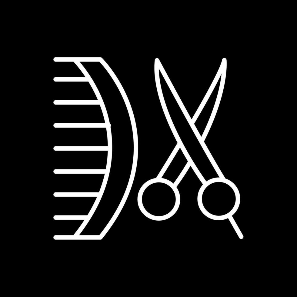 barbearia linha invertido ícone Projeto vetor