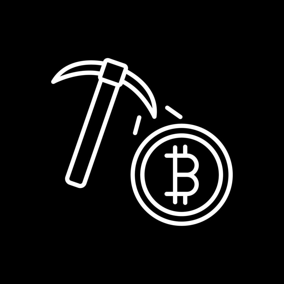 bitcoin mineração linha invertido ícone Projeto vetor