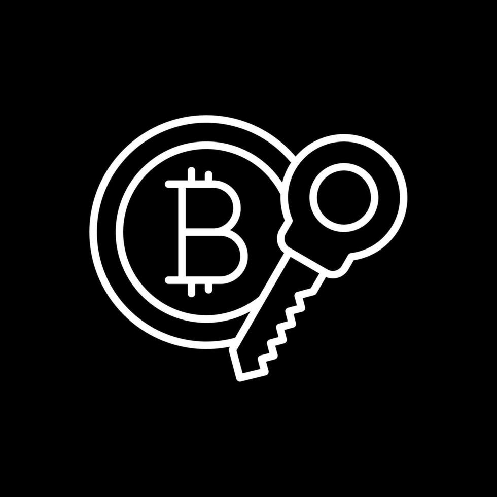 bitcoin linha invertido ícone Projeto vetor