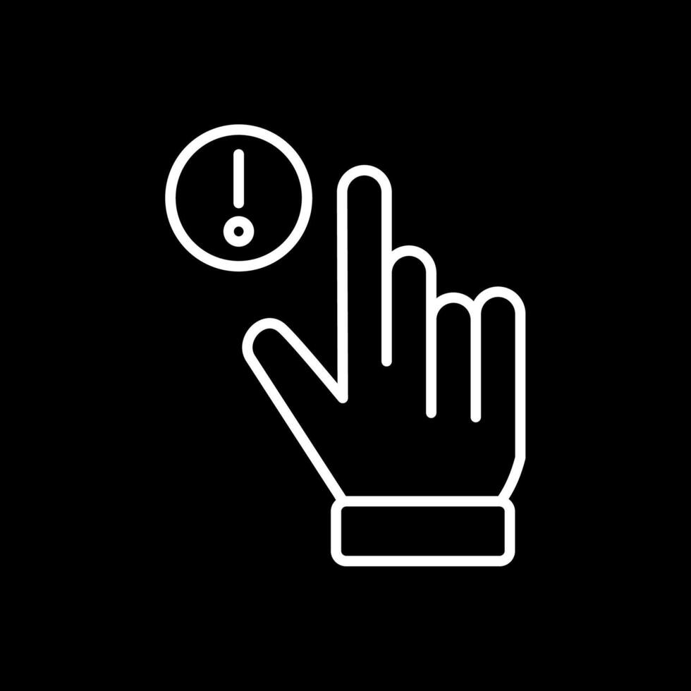 mão alerta linha invertido ícone Projeto vetor