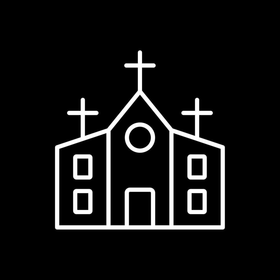 Igreja linha invertido ícone Projeto vetor