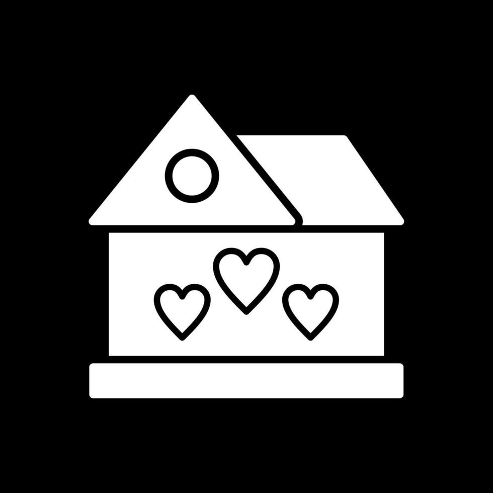 Sonhe casa glifo invertido ícone Projeto vetor