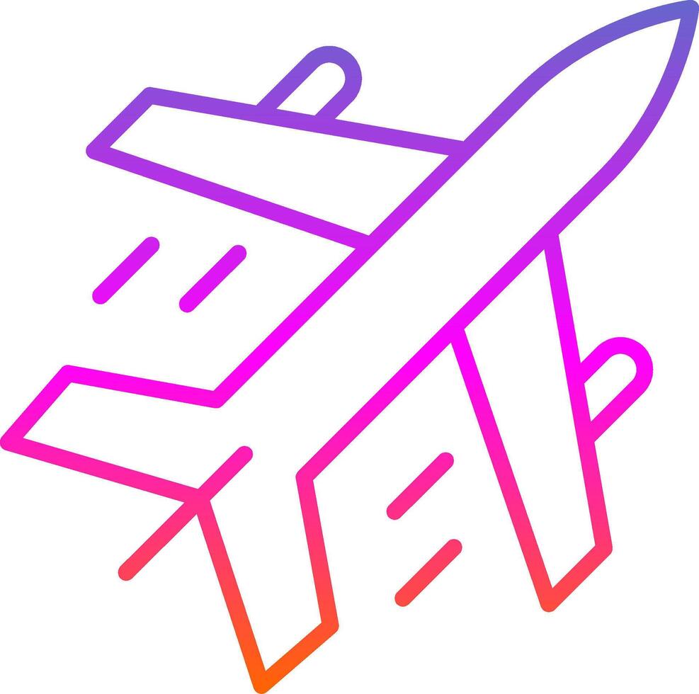 avião linha gradiente ícone Projeto vetor