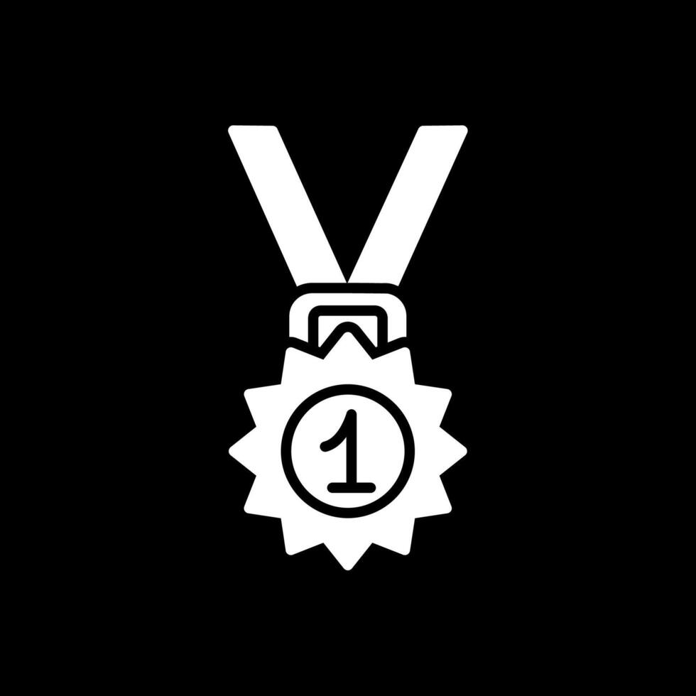 medalha glifo invertido ícone Projeto vetor