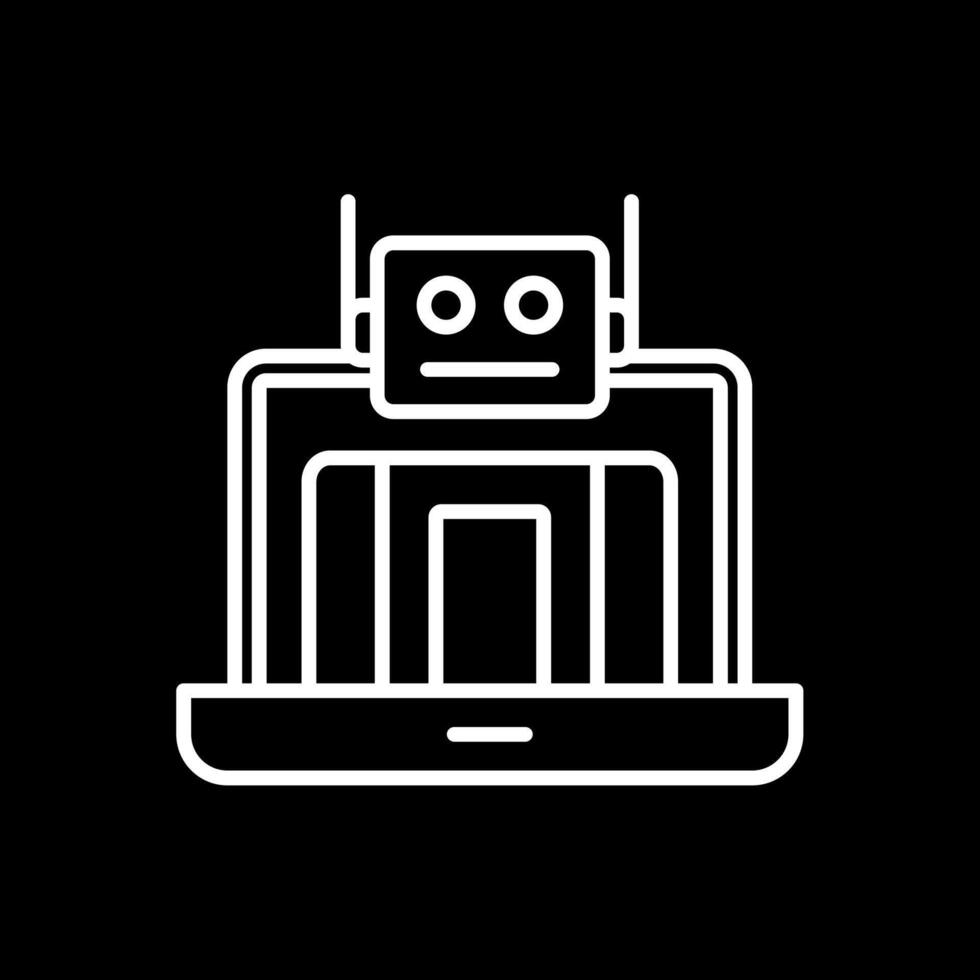 robô linha invertido ícone Projeto vetor