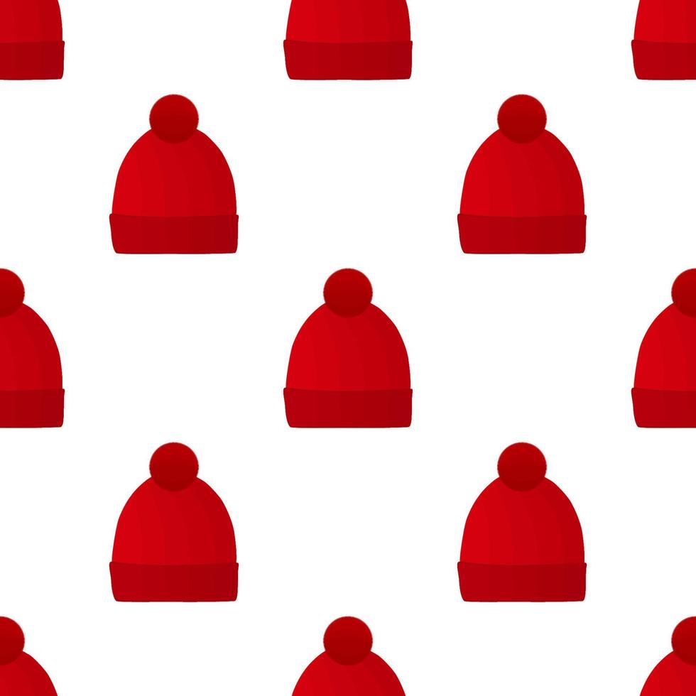 ilustração no padrão do tema chapéus de inverno gorro vetor