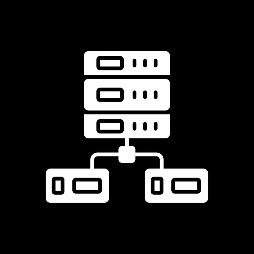 dados rede glifo invertido ícone Projeto vetor