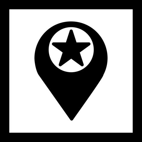 Ícone de localização com estrela de vetor